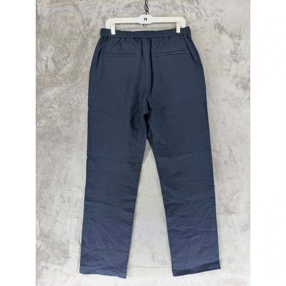 Vince Linen Pants Mens M Louie Straight Fit Navy Blue Italian Fabric EUC
